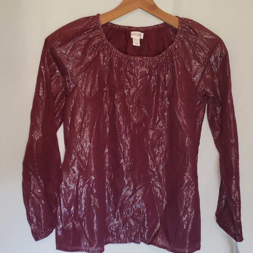 Girls Long Sleeve Button Down Front Blouse